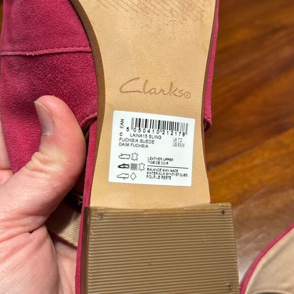 Clarks Fuscia Suede Laina Slingback Flats Women’s US 9.5 M - Picture 8 of 8